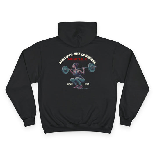 Empowering Fitness Champion Hoodie - 'She Lifts, She Conquers'