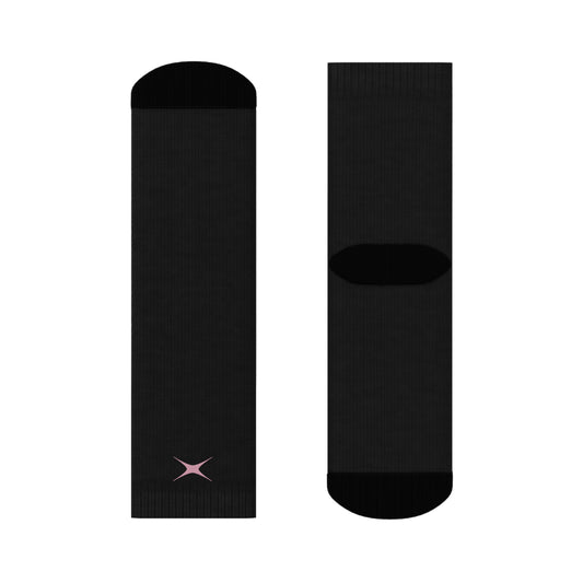 Stylish Black lifting Socks with Pink Accent