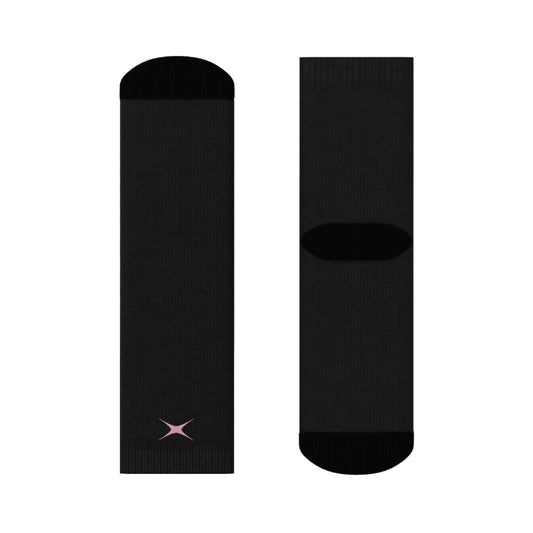 Stylish Black lifting Socks with Pink Accent